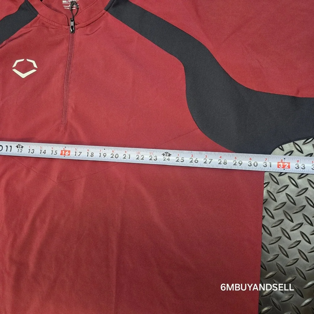 EvoShield Mens 3XL Maroon Black 1/4 Zip Short Sleeve BP Jacket WTV1091 Baseball
